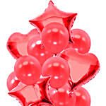 Romantic Heart And Star Shaped Red Balloons