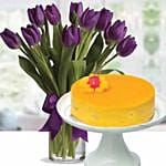 Royal Purple Tulips Mango Mousse Cake