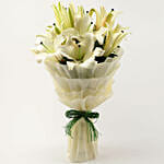 Serene White Oriental Lilies Bouquet