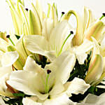 Serene White Oriental Lilies Bouquet