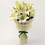 Serene White Oriental Lilies Bouquet
