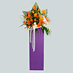 Vibrant Mixed Flowers Cardboard Stand