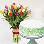 Vibrant Tulips Bunch Ondeh Ondeh Cake