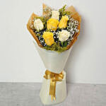 White Yellow Roses With Greeting Card