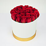 Red And Pink Roses Allure In Round Boxes