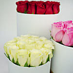 Trio Of Roses Arrangement In Boxes