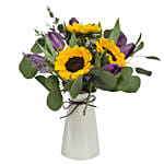 Lovely Sunflowers & Tulips Bunch