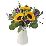 Lovely Sunflowers & Tulips Bunch