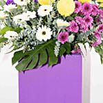 Heavenly Mixed Flowers Purple Cardboard Stand