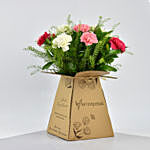 Mix Carnation Flowers Hand Bunch