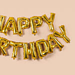 Happy Birthday Alphabet Golden Balloon Set