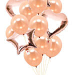 Heart n Star Shaped Rose Gold Balloons