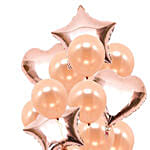 Heart n Star Shaped Rose Gold Balloons