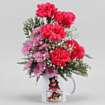 Adorable Flowers In Personalised Mug For Dear Mom