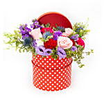 Striking Mixed Flowers Round Box