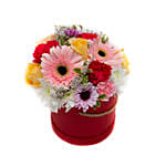 Vibrant Mixed Flowers Round Box