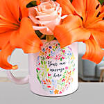 Enticing Mixed Flowers In Floral Mug