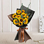 Charismatic Sunflowers Beautifully Tied Bouquet