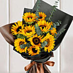 Charismatic Sunflowers Beautifully Tied Bouquet