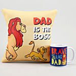 Dad is the Boss Cuhsion & Mug For Father's day