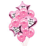 Heart & Star Shaped Customized Text Pink Balloons