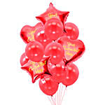 Sweet Star & Heart Shaped Customized Text Red Balloons
