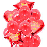 Sweet Star & Heart Shaped Customized Text Red Balloons