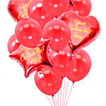 Sweet Star & Heart Shaped Customized Text Red Balloons