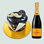 Father's Day Moustache Chocolate Mousse Cake With vauve Clicquot