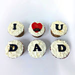 I Love U Dad Chocolate Cream Cupcakes 6 Pcs