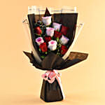 Elegant Pink & Red Roses Bouquet