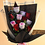 Elegant Pink & Red Roses Bouquet