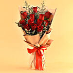 Red Roses & Limonium Beautifully Tied Bouquet