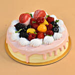 Yummy Fresh Fruits Vanilla Cake 6 Inches