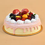 Yummy Fresh Fruits Vanilla Cake 6 Inches