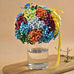 Colourful Baby Breath Cylindrical Vase