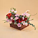 Heavenly Mixed Flowers Square Basket