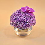 Purple Baby Breath & Phalaenopsis Fish Bowl Vase