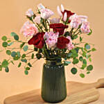 Red & Pink Roses Designer Vase