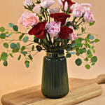 Red & Pink Roses Designer Vase