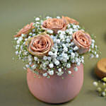 Roses & Baby Breath Designer Vase