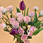 Spray Roses & Tulips Designer Vase