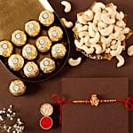 Sneh Antique Rakhi With Cashews & Ferrero Rocher