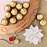 Sneh Beads Rakhis With Kaju Katli & Ferrero Rocher