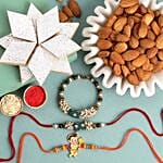 Sneh Classic Family Rakhi Set With Kaju Katli & Almonds