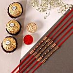 Sneh Colourful Rakhi Set & Ferrero Rocher