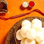 Sneh Elegant Gold Rakhi & Rasgullas