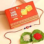 Sneh Evil Eye Red Rakhi & Soan Papdi