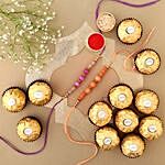 Sneh Peachy Rakhi Set & Ferrero Rocher Box