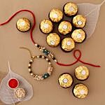 Sneh Pearl Bhaiya Bhabhi Rakhi & Ferrero Rocher Box